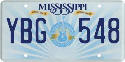 MS license plate YBG548