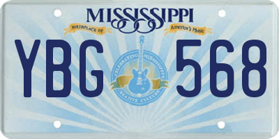 MS license plate YBG568
