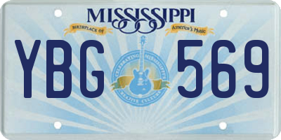 MS license plate YBG569