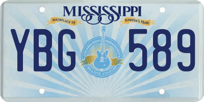 MS license plate YBG589
