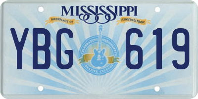 MS license plate YBG619