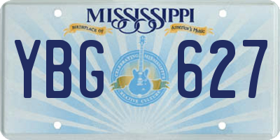 MS license plate YBG627