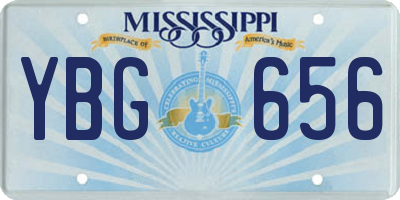 MS license plate YBG656