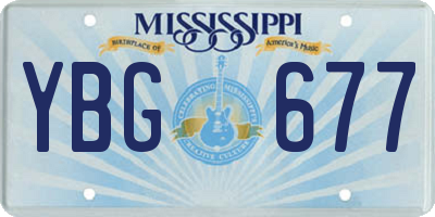 MS license plate YBG677