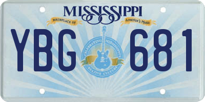 MS license plate YBG681