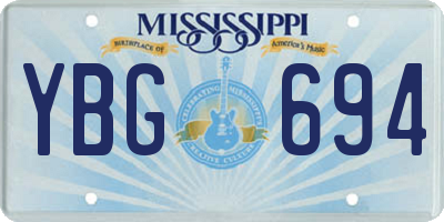 MS license plate YBG694