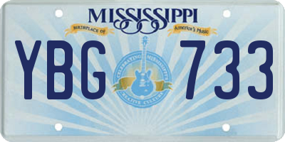 MS license plate YBG733