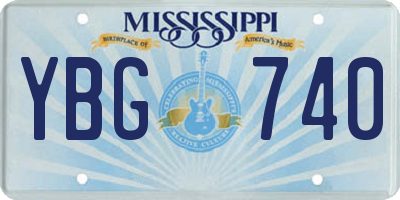 MS license plate YBG740