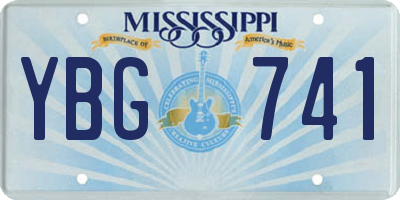 MS license plate YBG741