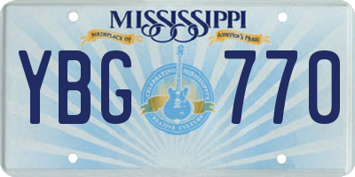MS license plate YBG770