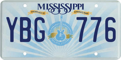 MS license plate YBG776