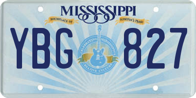 MS license plate YBG827