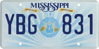 MS license plate YBG831