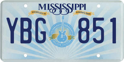 MS license plate YBG851