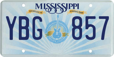 MS license plate YBG857