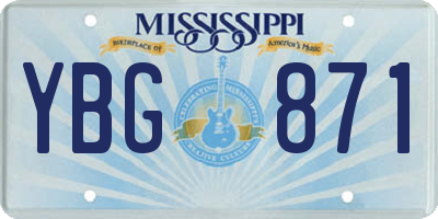 MS license plate YBG871