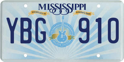 MS license plate YBG910