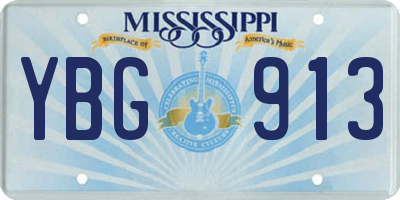 MS license plate YBG913