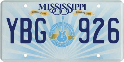 MS license plate YBG926