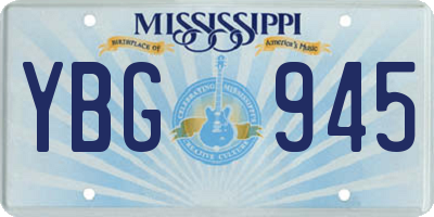 MS license plate YBG945