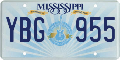 MS license plate YBG955