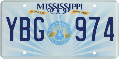MS license plate YBG974