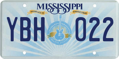MS license plate YBH022
