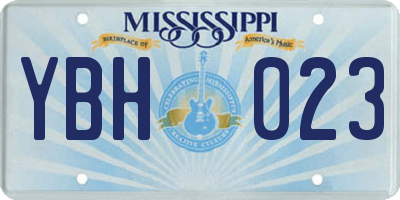 MS license plate YBH023