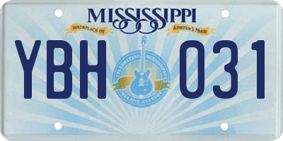 MS license plate YBH031