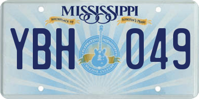 MS license plate YBH049