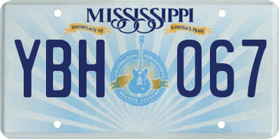 MS license plate YBH067