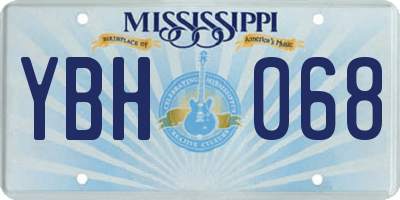 MS license plate YBH068