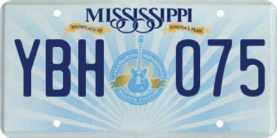 MS license plate YBH075