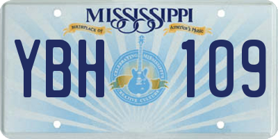 MS license plate YBH109