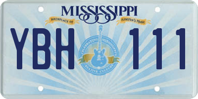 MS license plate YBH111