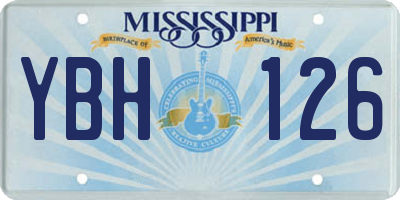 MS license plate YBH126