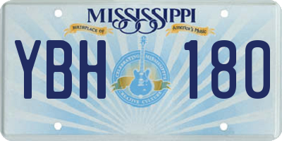 MS license plate YBH180