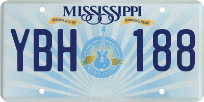 MS license plate YBH188