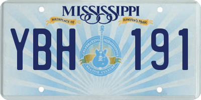 MS license plate YBH191