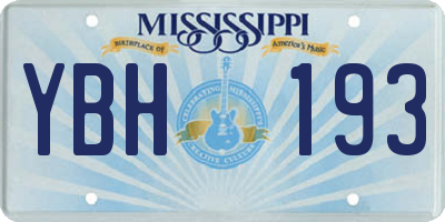 MS license plate YBH193