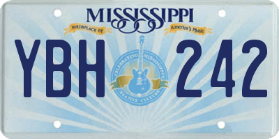 MS license plate YBH242