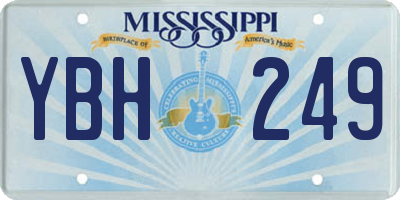 MS license plate YBH249