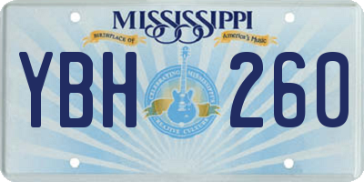 MS license plate YBH260