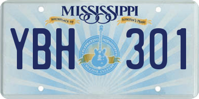 MS license plate YBH301