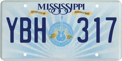 MS license plate YBH317
