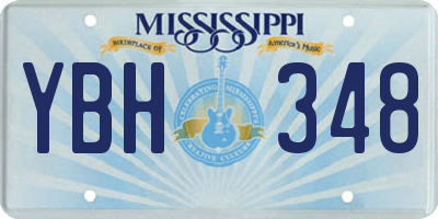 MS license plate YBH348