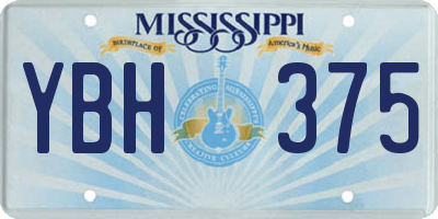 MS license plate YBH375