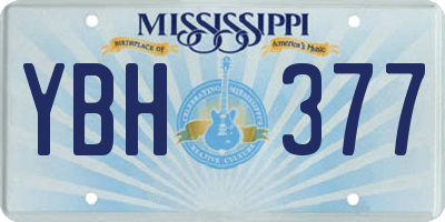 MS license plate YBH377