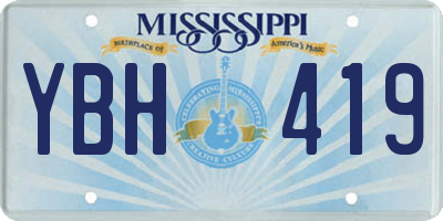 MS license plate YBH419