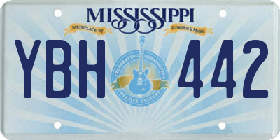 MS license plate YBH442
